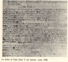 L'orginale della Bolla del Papa Sisto V